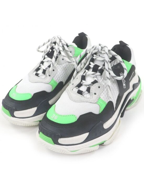 Balenciaga Triple S Mesh Leather Distressed Dad Shoes Low Cut Sneakers - Picture 1 of 11